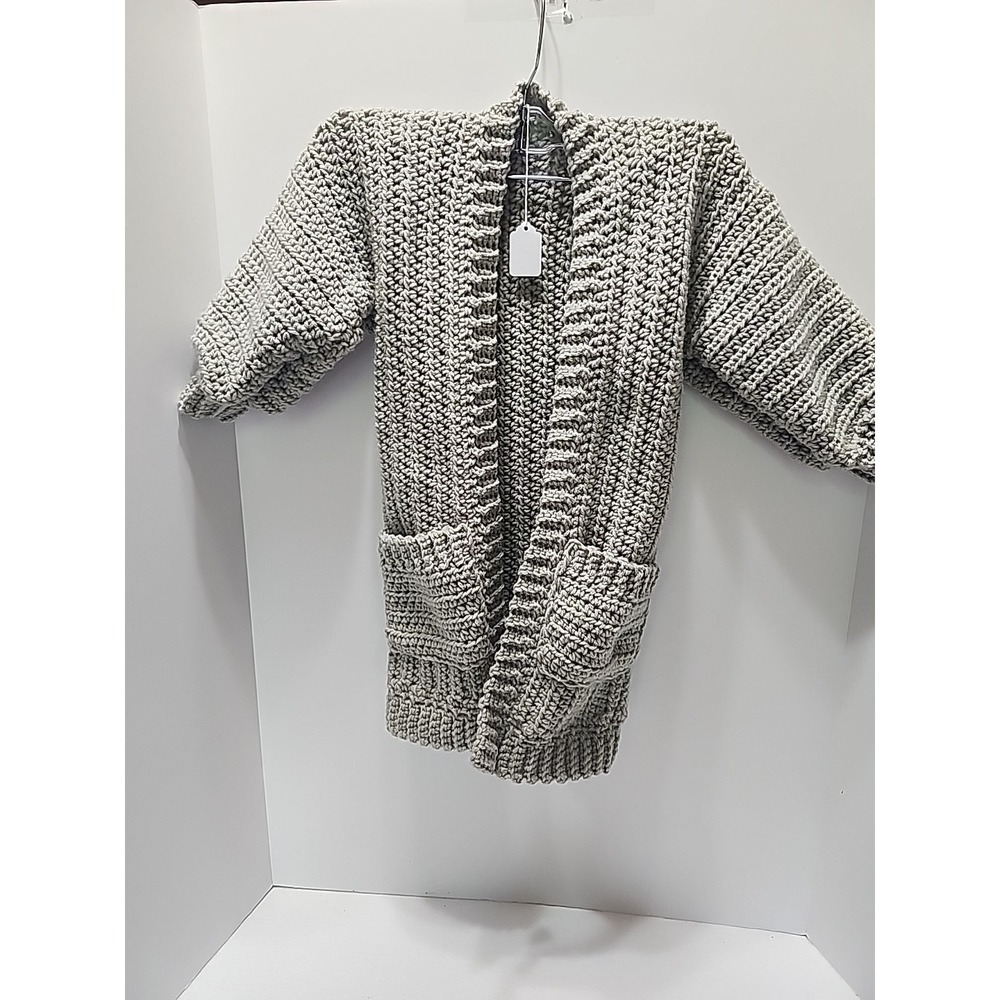 Homemade Cardigan Kids With Pockets Size 5T/6T Gray